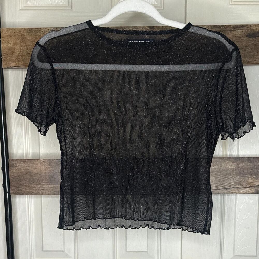 Brandy-melville Women's Black Crop-top